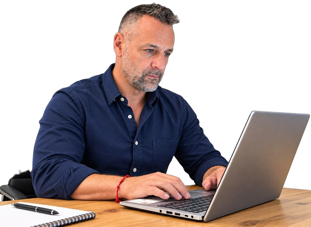 Pablo Marín trabajando en consulta